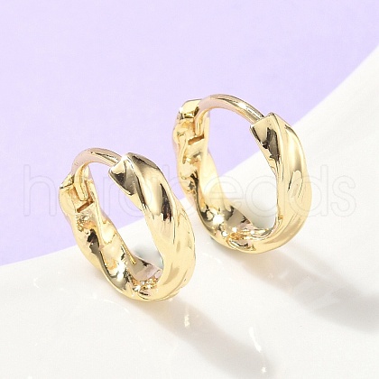 Brass Twist Hoop Earrings EJEW-Z102-39G-1
