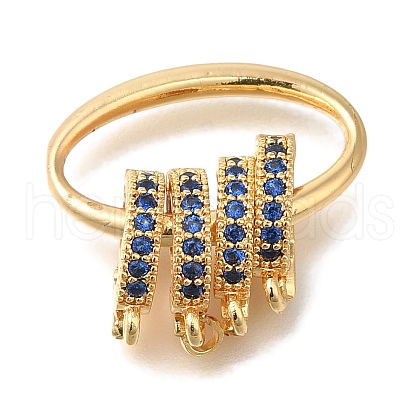 Brass Micro Pave Cubic Zirconia Fold Over Clasps KK-K389-030G-1