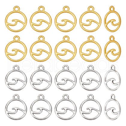 Unicraftale 60PCS 2Colors Rack Plating Alloy Charms FIND-UN0002-59-1