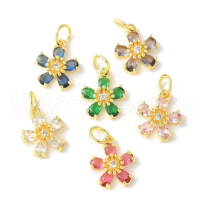 Brass Micro Pave Cubic Zirconia Pendants KK-U067-04G-1
