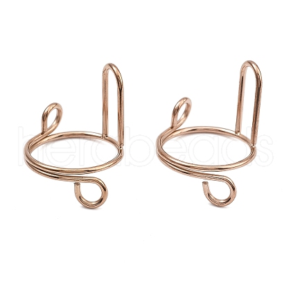 Plating(IP) 304 Stainless Steel Arch Adjustable Ring for Unisex RJEW-H230-03RG-1