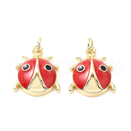 Brass Enamel Pendants KK-L237-012G-1