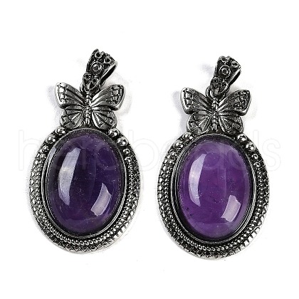 Natural Amethyst Pendants G-I370-09AS-07-1