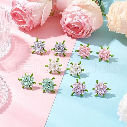 304 Stainless Steel Flower Stud Earrings EJEW-MZ00457-1