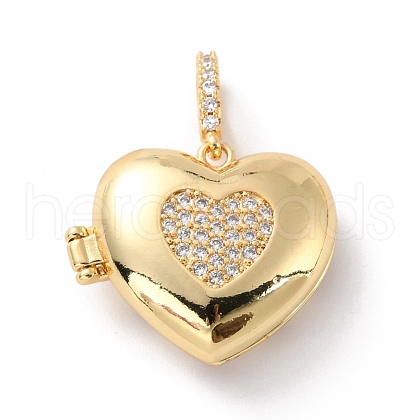 Brass Micro Pave Cubic Zirconia Pendants X-ZIRC-Z018-06G-1