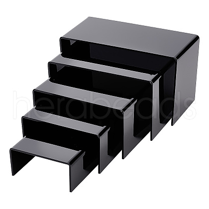 5Pcs 5 Sizes Opaque Acrylic Display Risers ODIS-WH0002-43B-1
