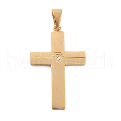 304 Stainless Steel Rhinestone Pendants STAS-G346-47D-G-1