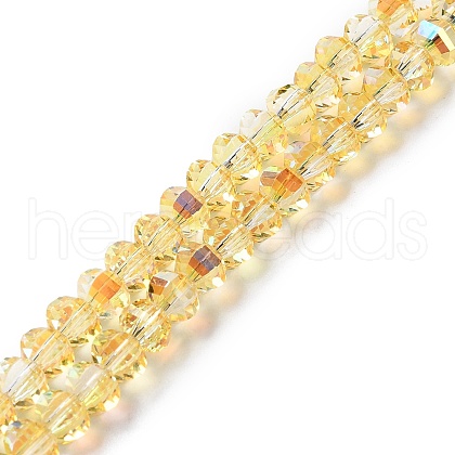 Transparent Electroplate Glass Beads Strands GLAA-Q099-H01-14-1