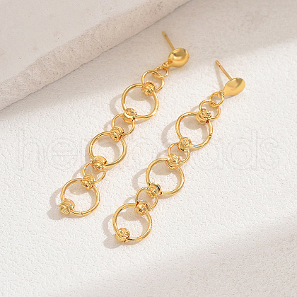 Elegant and Versatile Brass Dangle Stud Earrings GA3926-5-1