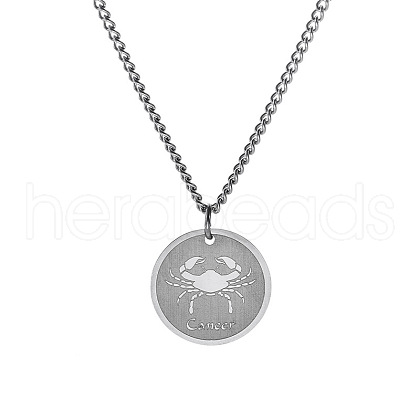 Non-Tarnish Stainless Steel 12 Constellation Pendant Necklaces for Sweater FZ0908-2-1
