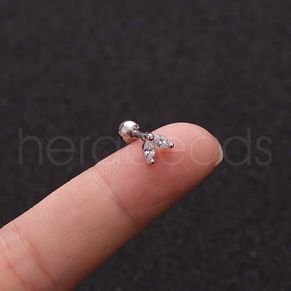Brass Micro Pave Clear Cubic Zirconia Cartilage Earrings for Women WGD0011-21-1