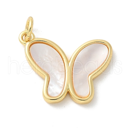 Natural White Shell Pendants KK-P292-13G-1