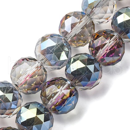 Transparent Electroplate Glass Beads Strands EGLA-N002-34G-F05-1
