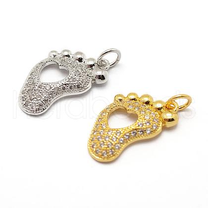 Brass Micro Pave AAA Cubic Zirconia Pendants ZIRC-G100-14-NR-1