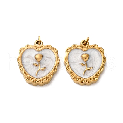 304 Stainless Steel Enamel Pendants STAS-H475-01B-G-1