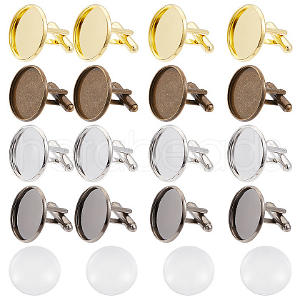 HOBBIESAY DIY Blank Dome Cufflinks Making Kit DIY-HY0001-79-1