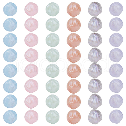 SUNNYCLUE 48pcs 6 colors Opaque Acrylic Beads OACR-SC0001-80-1
