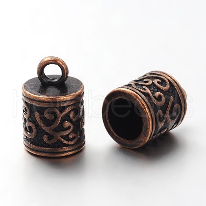 Tibetan Style Cord Ends TIBEP-LF10887YKG-R-LF-1