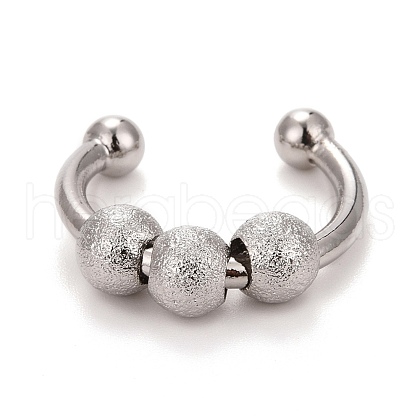Brass Rotating Beaded Cuff Ring RJEW-F120-03P-1