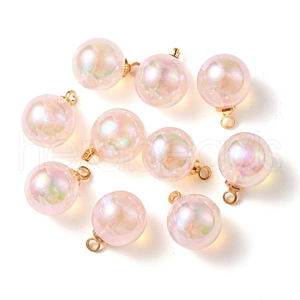 10Pcs UV Plating Acrylic Pendants FIND-YW0002-05F-1