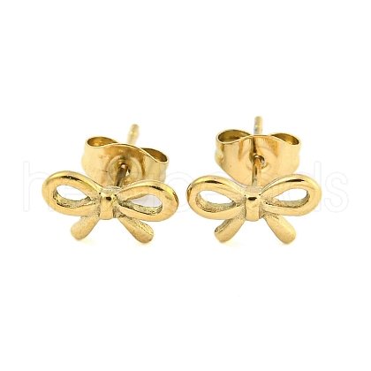 Ion Plating(IP) 304 Stainless Steel Stud Earrings EJEW-S223-02G-1