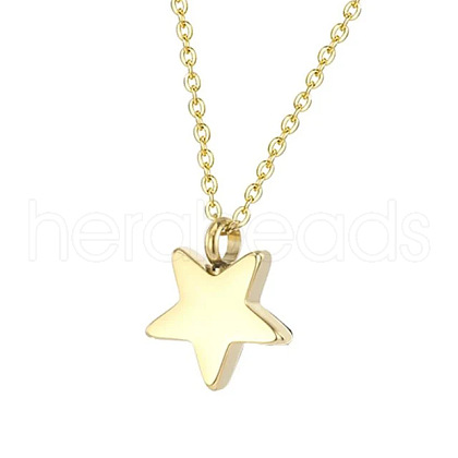 Star Stainless Steel Pendant Necklace PW-WG9E3BB-02-1