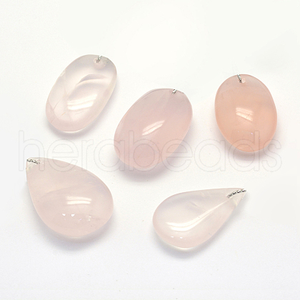 Natural Rose Quartz Pendants G-G694-A-14-1