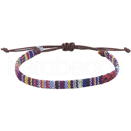 Adjustable Bohemian Style Cotton & Linen Cord Braided Bracelets for Friendship OB0004-17-1