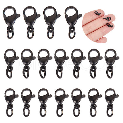 Unicraftale 30Pcs 3 Styles 304 Stainless Steel Lobster Claw Clasps STAS-UN0050-14-1