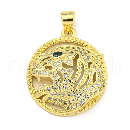 Brass Micro Pave Cubic Zirconia Pendants KK-K354-08D-G-1