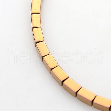 Electroplate Non-magnetic Synthetic Hematite Cuboid Beads Strands G-J213A-04B-1