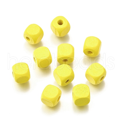 Spray Painted Wooden Beads WOOD-P021-01B-27-1