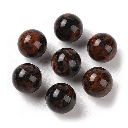 Natural Mahogany Obsidian No Hole Sphere Beads G-K353-04D-24-1