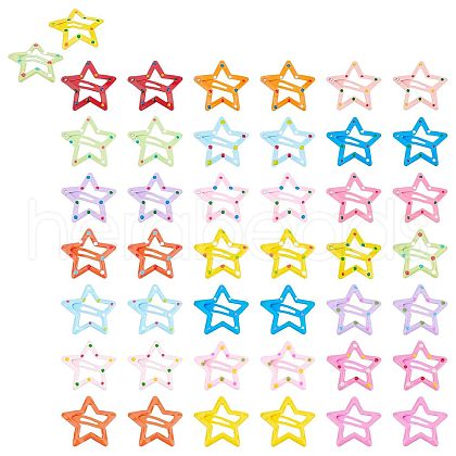  60Pcs 3 Style Cute Spray Painted Iron Snap Hair Clips PHAR-NB0001-07-1