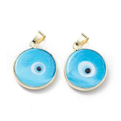 Handmade Evil Eye Lampwork Pendants LAMP-F031-02G-05-1