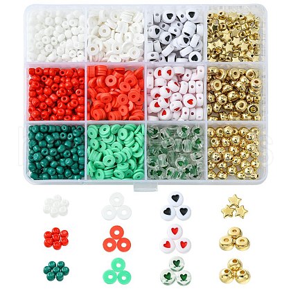 Christmas DIY Acrylic & CCB Plastic & Polymer Clay & Glass Beads Bracelets Jewelry Making Kits DIY-FS0006-22-1