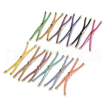 Braided Cotton Cord Slider Bracelet Making MAK-R001-01G-30-1