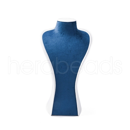 Bust Shaped PU Leather Jewelry Display Stands for Necklaces AJEW-A068-03B-1