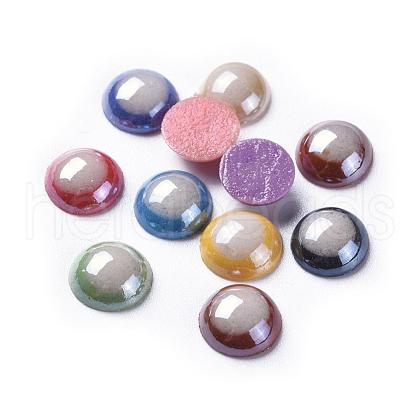 Opaque Glass Cabochons GGLA-S038-04-8mm-1