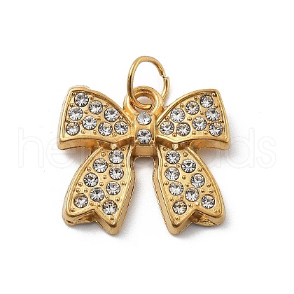 304 Stainless Steel Rhinestone Pendants STAS-D300-01G-03-1