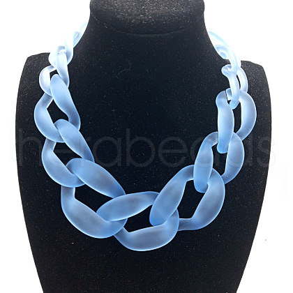 Frosted Acrylic Chunky Twisted Chain Necklacs for Women FS-WG1B9A7-06-1