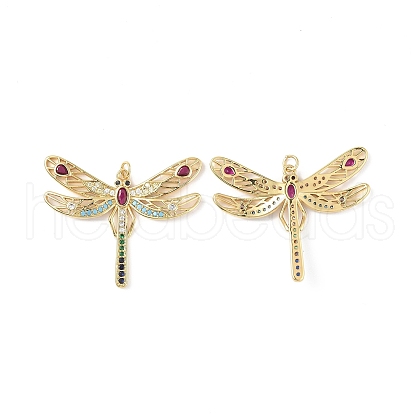Brass Micro Pave Colorful Cubic Zirconia Pendants KK-E068-VF349-1