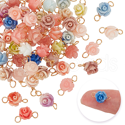 AHADERMAKER 5Pcs Synthetic Coral Connector Charms FIND-GA0004-11-1