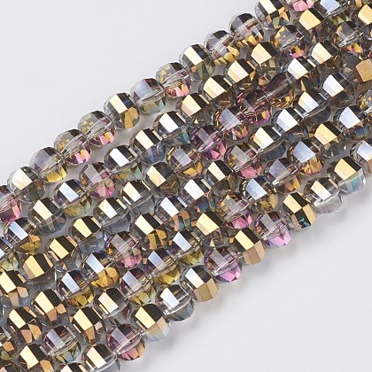 Electroplate Glass Beads Strands EGLA-L012-A-HP02-1