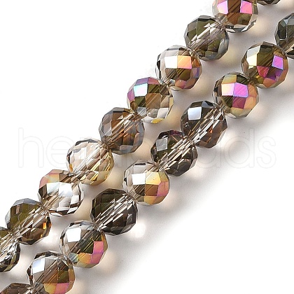Half Golden Plated Electroplate Beads Strands EGLA-H104-08A-HP02-1