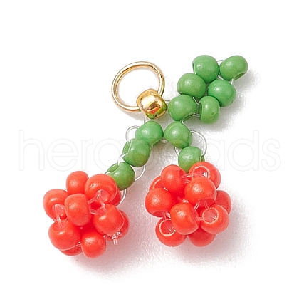 Glass Seed Beaded Pendants PALLOY-MZ00485-1