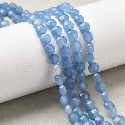 Natural Dyed White Jade Beads Strands G-C179-A6mm-10-1