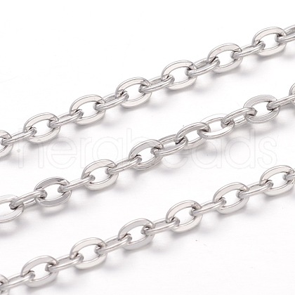 Tarnish Resistant 304 Stainless Steel Cable Chains CHS-K004-05P-0.6mm-1