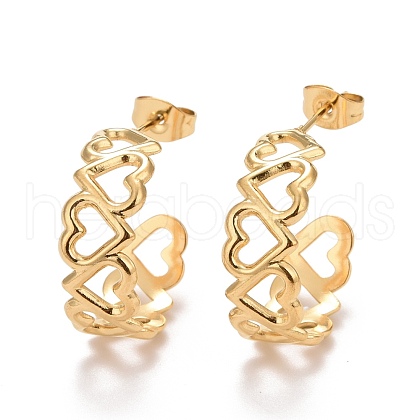 Ion Plating(IP) 304 Stainless Steel Stud Earrings for Women STAS-A057-12G-1