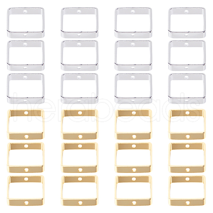 SUNNYCLUE 40Pcs 2 Colors Brass Bead Frame KK-SC0004-64-1